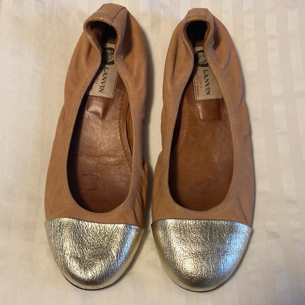 Vintage Lanvin cap toe flats